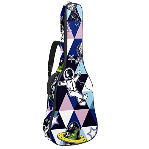 Housse guitare acoustique étanche motif chrysanthème japonais 42.9in rembourrée épaisseur douce