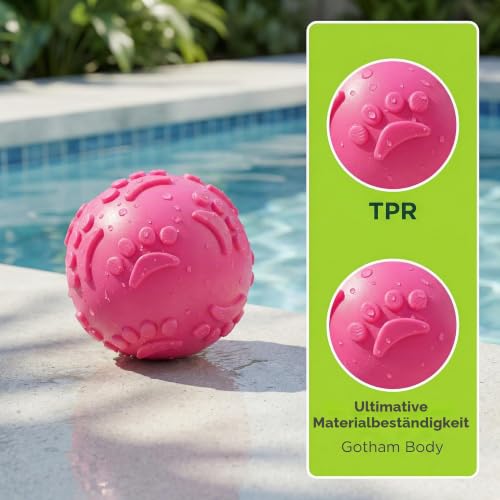 BRRDAQU 3 Stück Hundespielzeug Ball Unzerstörbarer Hundeball 6 cm Quietschball aus TPR Hund Kauspielzeug Schwimmfähig für Pool Training für Mittelgroße Und Kleine Hunde(Blau Rosa Grün)