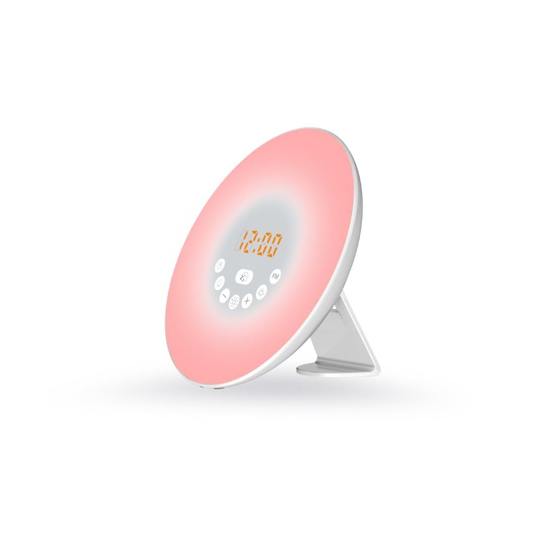 WE Réveil Lumineux 2W Radio FM, Lampe de Chevet, simulateur de Lever/Coucher de soleilRéveil Lumineux 2W Radio FM, Lampe de Chevet, simulateur de Lever/Coucher de Soleil
