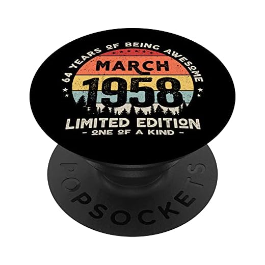 Regalo 64 años Cumpleaños Hombre Mujer - Marzo 1958 PopSockets PopGrip Intercambiable