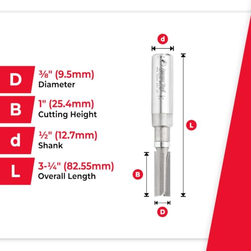 Image of Amana Tool - 47226 Carbide Tipped Flush Trim Plunge Template 3 /8 Dia x 1 2 inch Shank