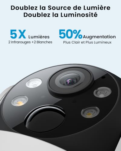 ieGeek 2K (3MP) Camera Surveillance WiFi Exterieure sans Fil Solaire – vue 3