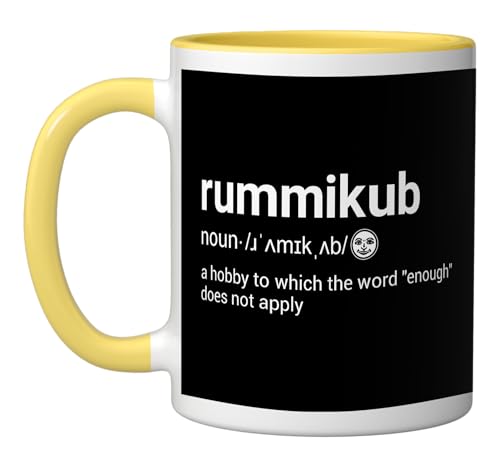 Taza de Cerámica Rummikub 11 onzas Amarilla/Blanca miniatura 1