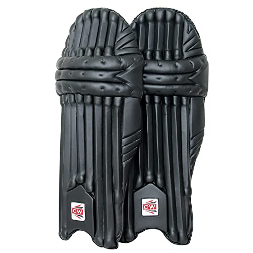 CW Black Cricket Batting Pads Men Batting Pads for Cricket Legguard Protective Gears Men Pair Batting Cricket Pads Full Size (Youth)