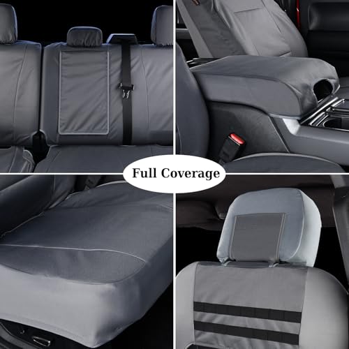 Image of Coverado Front Seat Covers, Waterproof Oxford Seat Protector for Car Seat Cushions for Kids & Dogs, Compatible with 2015-2026 Ford F150 & 2017-2026 Ford F250 F350 F450 (Gray, 2PCS),