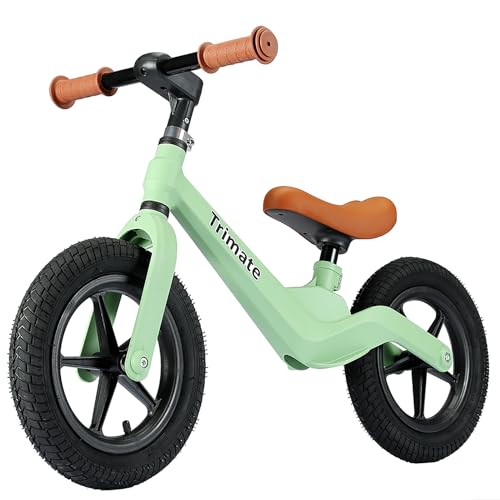 Trimate Toddler Balance Bike, Green - No Pedal Sport Bike for 3-5 Year Olds, 12