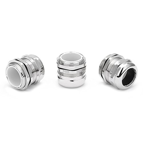 Conector prensaestopas PG25 metal impermeable con contratuerca Aexit 3 uds 4