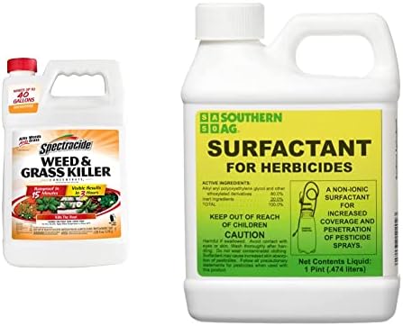 Spectracide Weed and Grass Killer Concentrate 1 Gallon, Use On Patios, Walkways and Driveways & Southern Ag Surfactant for Herbicides Non-Ionic, 16oz, 1 Pint