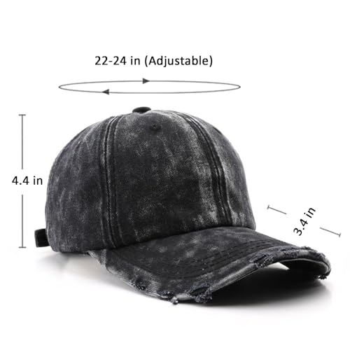 Image of Classic Washed Distressed Vintage Baseball Cap Unconstructed Soft Cotton Denim Dad Hat for Men Women