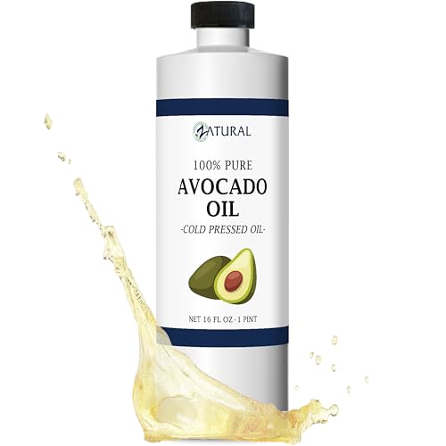 Zatural 100% Avocado Oil Pure Natural without Additives, Clean, Cold Pressed, Non-GMO, Vegan: For Cooking, Frying, Baking and for Sauces, Dressings, Marinades, Salads (16 Ounce)