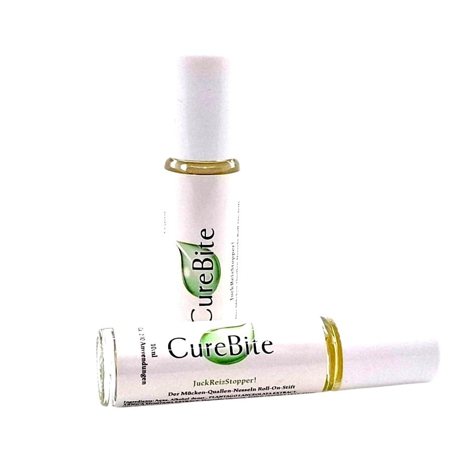 CureBite RollOn lindert schmerzfrei & effektiv Mückenstiche & Juckreiz - 100% pflanzlich aus den Alpen - mit Spitzwegerich & Arnika - 200 Anwendungen - Made in Germany (2)