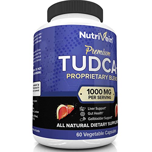 Nutrivein Tudca+ Liver Support Supplement 1000Mg - Liver Detox And Cleanse For Liver Health - 30 Day Supply (60 Capsules, Two Daily) #TOP6