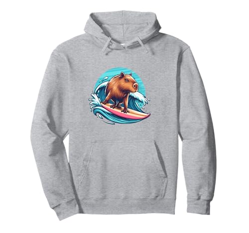 Capybara Capybara Surf Board Surf Board Surf Hommes Femmes Enfants Capy Sweat à Capuche
