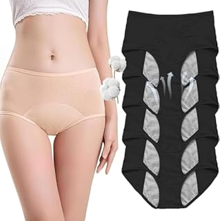 Ultradries Underwear, Ultradries Incontinence Panties, Washable Incontinence Pants Womens, Over 60 Washable Reusable Cotton Panties for Women (Black-5Pcs,XL)