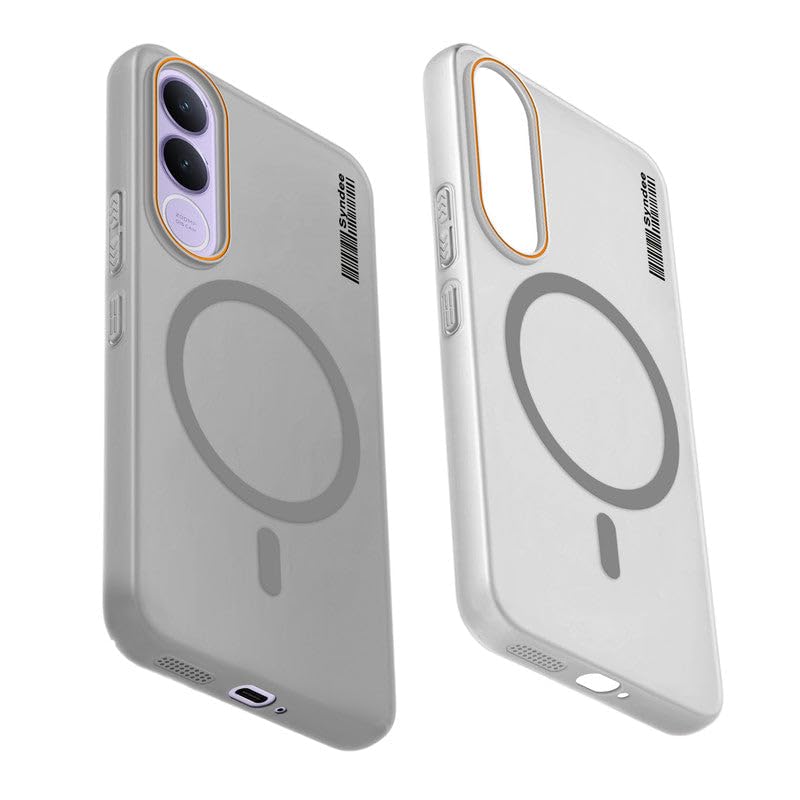 DL3 Mobilak Case Back Cover for VIVO V70 FE, Sleek Frosted Translucent Back Only Compatible with Wireless Magnetic Accessories | Anti-Scratch Shockproof Phone Case (Gray)
