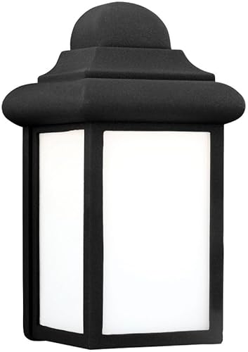 Sea Gull Lighting Generation 8788-12 - Farol de pared transitorio para exteriores de Seagull-Mullberry Hill Collection en acabado negro