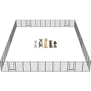 FXW Dog Playpen 243240 Inch Height 8162432 Panels Dog Pen Indoor Outdoor Puppy Playpen Pet Fence Gate with Doors for LargeMediumSmall Dogs Exercise Pen for YardCamping RV