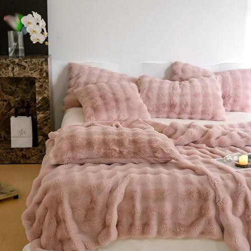 【SNSで話題沸騰〜】もこもこ 毛布 ふわとろ毛布 掛け布団 ブランケットろとろ ふわふわ シングル セミダブル ダブル ハーフ ひざ掛け 掛け もうふ おしゃれ AB両面 あったかい 暖かい 秋冬 冷房対策 旅行 ギフト (ピンク, 100x160cm)