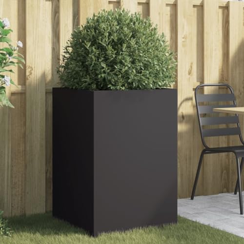 CIADAZ Jardinera de Acero Laminado en frío Negro 52x48x75 cm, Huerto Urbano Terraza, Jardineras Exterior, Jardineria Maceteros, Mesa De Cultivo, Huerto En Casa - 841583