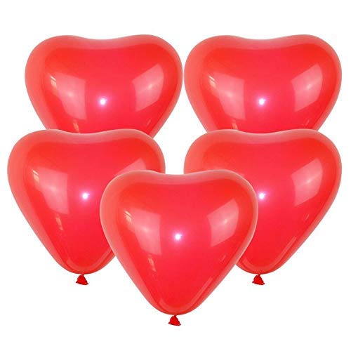 10Pcs Quality 12 Inch Love Heart Latex Helium Balloons For Wedding Decoration Christmas Happy Birthday Party Ballon 2.2G (Red)
