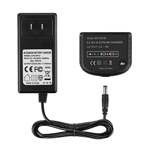 YABELLE 9.6-18 Multi-Volt 1.5Ah Replacement Battery Charger 90556254-01 for Black and Decker NiCad NiMh Slide Style Batteries HPB18-OPE HPB18 FSB18 HPB14 FSB14 HPB12 FS12B HPB96 FSB96