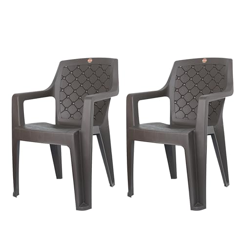 Image of Cello Squid Chair Set of 2, Matte Brown | Unbreakable, Durable & Strong | Blended PP Material, Easy to Clean | Plastic Chair for Living Room, Home & Office | 3 Years Warranty - Manufacturing Defects