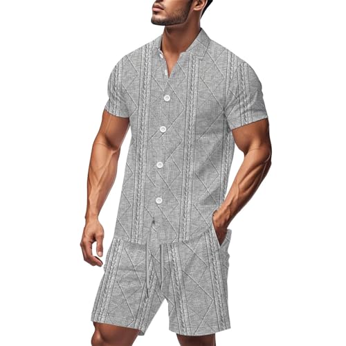 Survêtement d'été boutonné ensemble 2 pièces short manches courtes