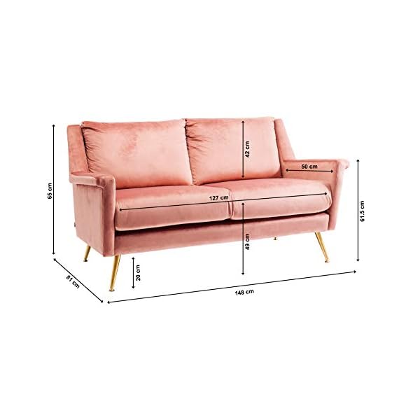 Kare Design Sofa San Diego, Zweiitzer Sofa Rose 145cm, schönes Sofa für