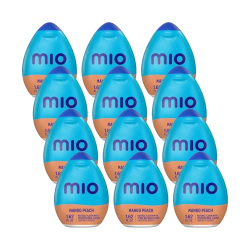 Image of MiO Liquid Water Enhancer for Sugar Free Flavored Hydration and Drink Mixing, Naturally Flavored Water Drops, Mango Peach, 1.62 Fluid Ounce (Pack of 12)