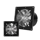 Ventola di aspirazione a parete a basso rumore da 15,2 a 20,3 cm, per bagno, cucina, ventilatore industriale, 40 W, 60 W, 80 W, nero, 17,8 cm