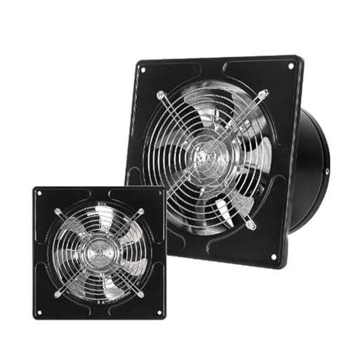 BAOJUHUIKANG Ventilador de extracción de Ventilador de 6/7 / 8 Pulgadas, bajo Ruido, 40W 60W 80W, Ventilador de ventilación de Pared para baño, Cocina e Industrial (Negro),Negro,7Inch