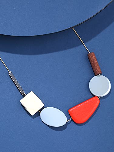 Image of Yellow Chimes Necklace for Women and Girls Fashion Choker Necklace for Women Western | Geometric Statement Style Choker Necklace | Birthday Gift for Girls & Women Anniversary Gift for Wife