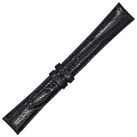 Real Leather Creations Exotic Watch Band Lizard Watch Strap with Hand-Painted Edges | Watch Band with 2 Interchangeable Silver And Gold Buckles & Complementary Spring Bars Cover