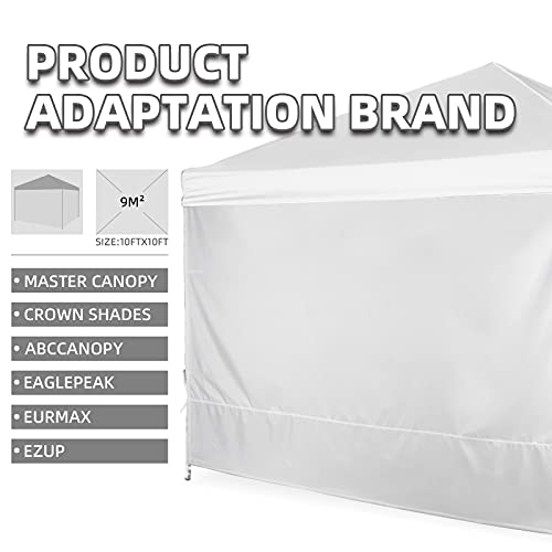 Mordenape Sunshade Sidewall For 10X10 Pop Up Canopy - Straight Leg, Instant Canopy Sunwall, 1 Pack Sidewall Only (White) #TOP4