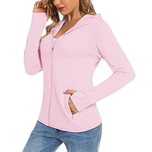 TACVASEN Women’s UPF 50+ Sun Protection Shirts Hoodie Quick Dry Long Sleeve Jackets with Pockets Hiking Outdoor