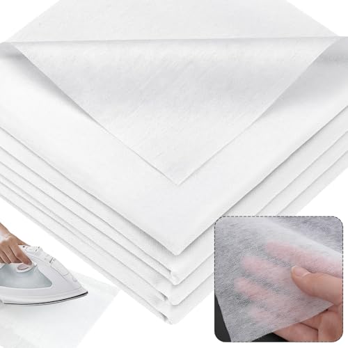 KOVSGQ Entoilage Thermocollant Couture Tissu Thermocollant ThermocollanteTissus Fer à Repasser 500x100cm Tissus non Tissés Blanc 35g/m² pour Plis de...