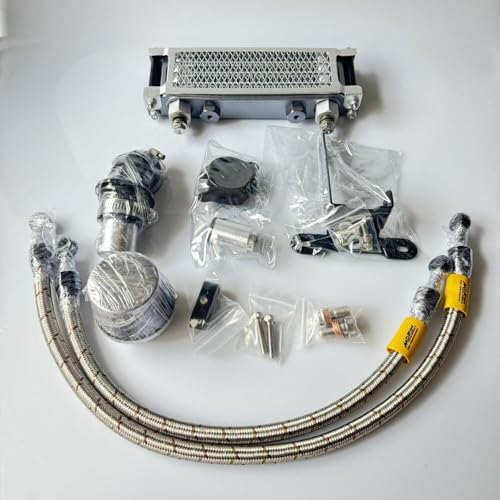 MORIN RACING z_5L[125pICN[[Lbg/Oil Cooler Kit For HONDA 5gear Monkey125 JB03 JB05 (Silver×Black)