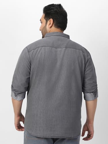 Image of Urbano Plus Men's Full Sleeve Regular Fit Casual Denim Shirt