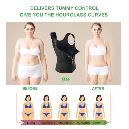 Image of YADIFEN Waist Trainer for Women,Zipper Corset Body Shaper for Tummy Control