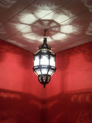 Orientalische Lampe Pendelleuchte Klar Fula 45cm E27 Lampenfassung | Marokkanische Design Hängeleuchte Leuchte aus… – Bild 3