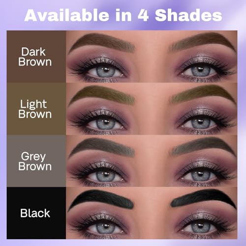 Peel Off Brow Tint Gel - Waterproof & Transfer-Proof Tattoo Effect, Eyebrow Gel Clear-Drying & Water-Resistant, Brow Gel Shape & Fill Brows to Create Thicker & Darker-Looking Eyebrows (01 Dark Brown) — view 4