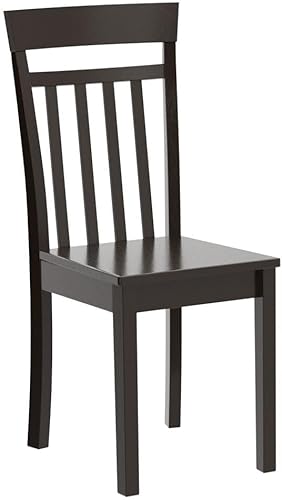 Miniatura 4 de East West Furniture CAC-CAP-W - Sillas de comedor Capri, sillas de asiento de madera con respaldo de listones, juego de 2, capuchino