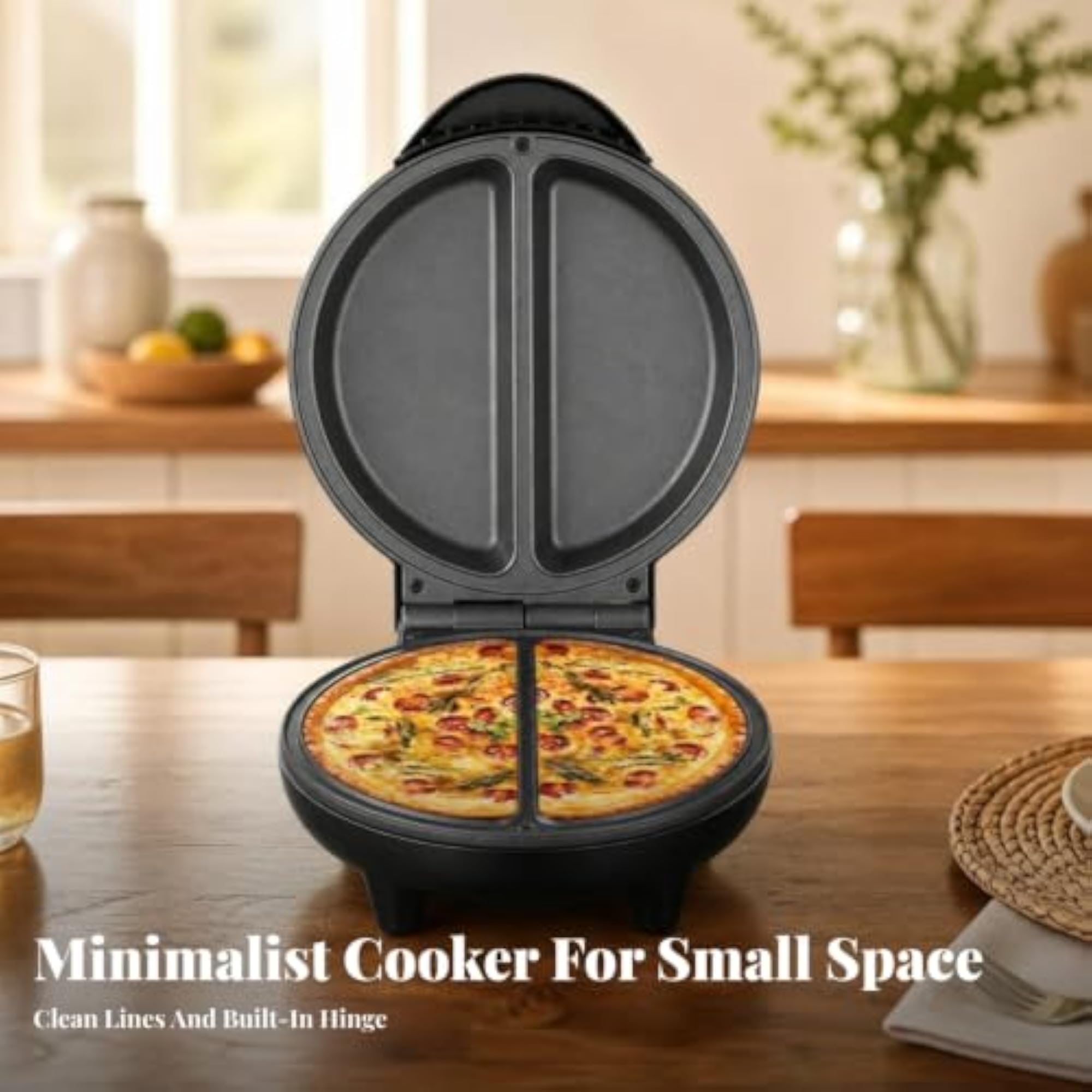 Non-Stick Omelette Maker with Dual Plates, Compact Electric Griddle