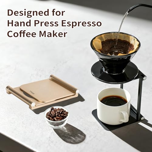 Image of Pour Over Coffee Maker Stand,Foldable Portable Electric Espresso Machine Stand,Holder for Coffee Grinder,Universal Dripper,V60 Dripper,Travel Coffee Maker, Press Round&Golden