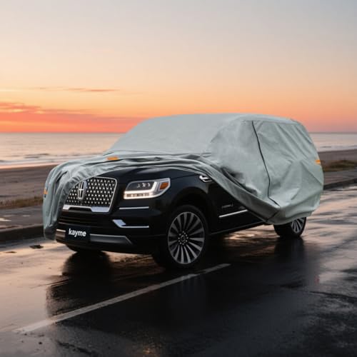 Image of Kayme Heavy Duty SUV Car Cover Custom Fit Lincoln Navigator L LWB Waterproof All Weather for Automobiles, Full Exterior Covers Sun Rain UV Protection.（Deliver About 3-10 Days）