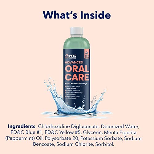 Vets Preferred Oral Care Water Additive for Dogs - Healthy Mouth Dog Breath Freshener Mouthwash - Fights Bad Breath, Removes Plaque and Tartar - Prevents Gum Disease - Mild Mint Flavor - Thumbnail 7