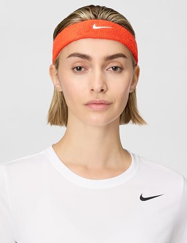 Image of NIKE Swoosh Classic Headband, Unisex - Team Orange /White, ONE Size
