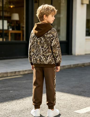 Image of Boys Clothes Fall Winter Outfits Camouflage Long Sleeve Hoodie and Pants 2PC Kids Clothes Boys for 5-14 Years
