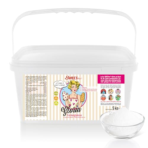 SWEETme® Glukose Pulver 5 kg - Gloria Trockenglukose, Glucose, Glukose, Likörzucker, geprüfte Lebensmittelqualität, Eisherstellung, ohne Zusätze