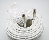 SSL RG6 Satellite Coaxial Cable Extension 20 Meter White Fully Assembled RG6 Satellite Coax TV Lead Kit with Premium Fitted Compression F Connectors for Sky Q HD, Freesat and Virgin Media